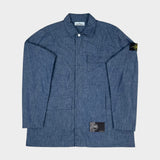Washed Denim Zip Overshirt Denim Blue