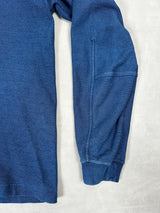 Industrial Print High Neck Sweatshirt Denim Blue