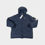 Opaque Nylon Twill Down Hooded Jacket Navy