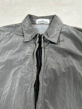 Nylon Metal Lined Overshirt Silver