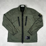 Crinkle Reps Zip Overshirt Green