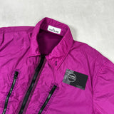 Crinkle Reps Zip Overshirt Purple