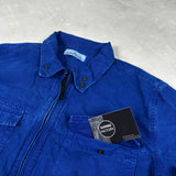 Garment Dyed Zip Overshirt Blue