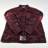 Nylon Metal Weft Overshirt Red