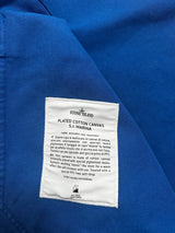 Plated Cotton Canvas Work Jacket Blue
