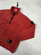 Garment Dyed 1/2 Zip Overshirt  Rust Orange