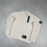 UV Reactive Heavyweight Chain Stitch Jumper White / Pink