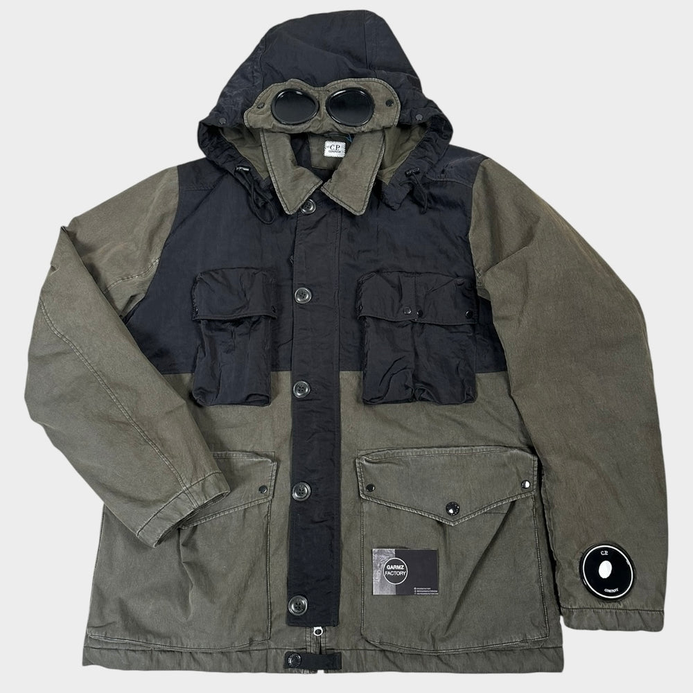 50 fili rubber mille goggle jacket C.P. Company 50 Fili La Mille Goggle Jacket Green & Black – Garmz Factory