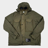 Flatt Nylon Hooded Goggle Overshirt Khaki