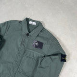 Supima Cotton Button Overshirt Green
