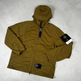 Hyper Dense Nylon Raso Hooded Jacket Brown