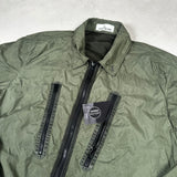 Crinkle Reps Zip Overshirt Green