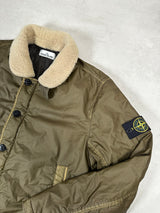 Mussola Gommata Sherling Collar Flight Jacket Olive