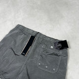 Nylon Metal Econyl Button Front Swim Shorts Silver