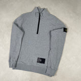 Brushed Cotton 1/4 Zip Sweatshirt Grey