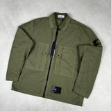 Mercerised Cotton Ripstop Overshirt Military Green