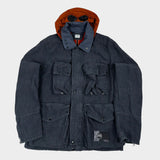 Check Multi Pocket Lino Flax Goggle Jacket Check