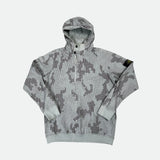 Grid Check Camo Hooded Jumper Grey