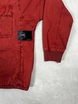 Garment Dyed 1/2 Zip Overshirt  Rust Orange