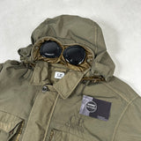 Flatt Nylon Hooded Goggle Overshirt Khaki