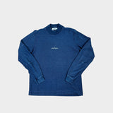 Industrial Print High Neck Sweatshirt Denim Blue