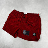 Nylon Metal Swim Shorts Red