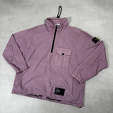 Garment Dyed 1/2 Zip Overshirt Pink