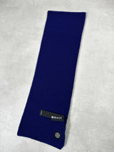 Ribbed Knit Wool Scarf Navy