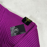Chunky Ribbed Crewneck Jumper Purple