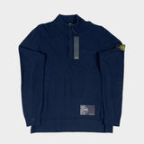 Towelling 1/4 Zip Sweatshirt Navy