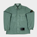 Diagonal Weave Moleskin Overshirt Green