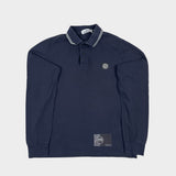 Long Sleeve Slim Fit Polo Shirt Navy