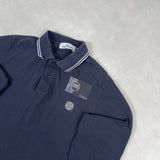 Long Sleeve Slim Fit Polo Shirt Navy