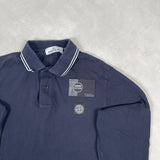 Long Sleeve Slim Fit Polo Shirt Navy