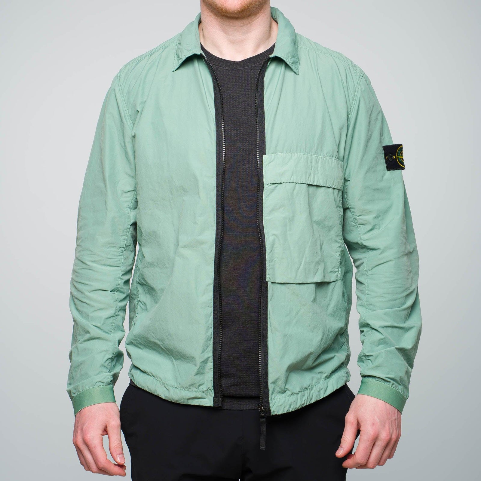 Stone Island Garment Dyed Naslan Light Overshirt Green Stone Island Garment Dyed Naslan Light Overshirt Green