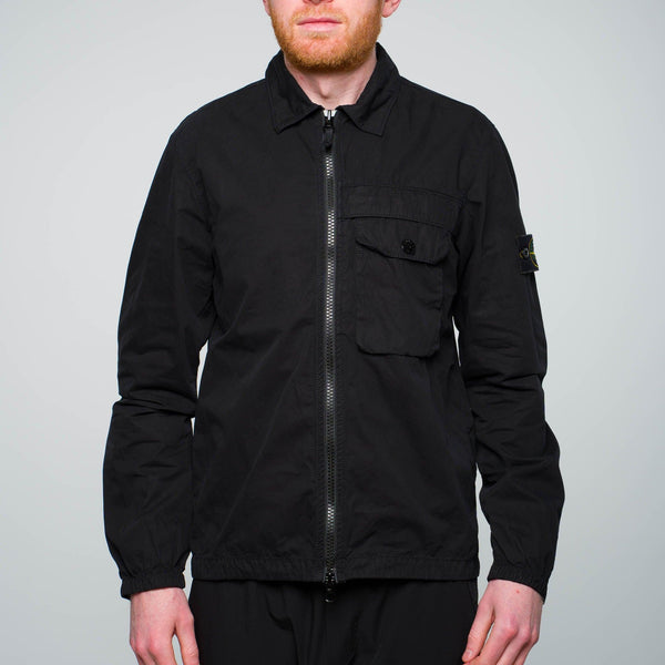 Stone Island - Garment Dyed Zip Overshirt Black