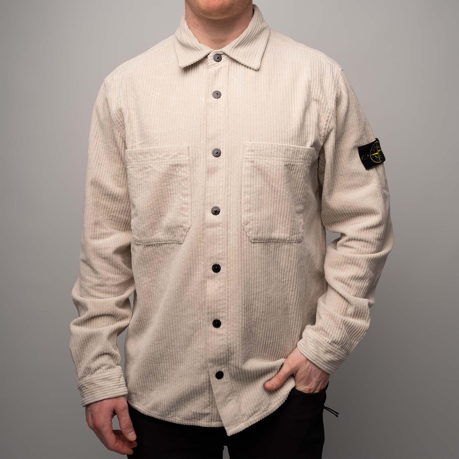 Cream stone island overshirt 2025