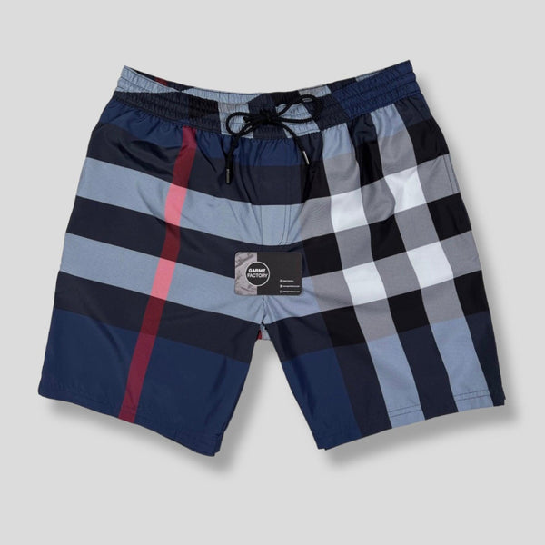 Burberry - big check swim shorts blue