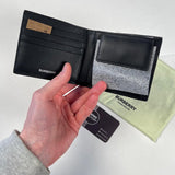 Burberry - Check And Leather Bifold Wallet Beige