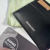 Burberry - Check And Leather Bifold Wallet Beige