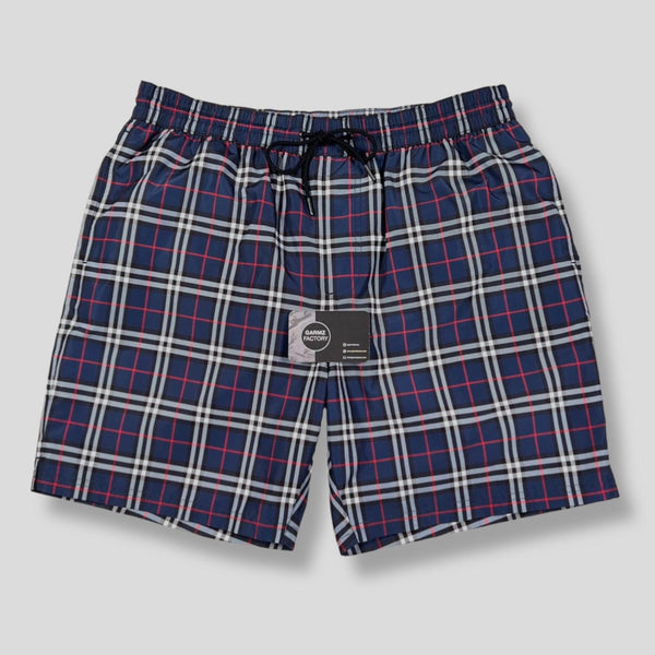 Burberry - check swim shorts blue
