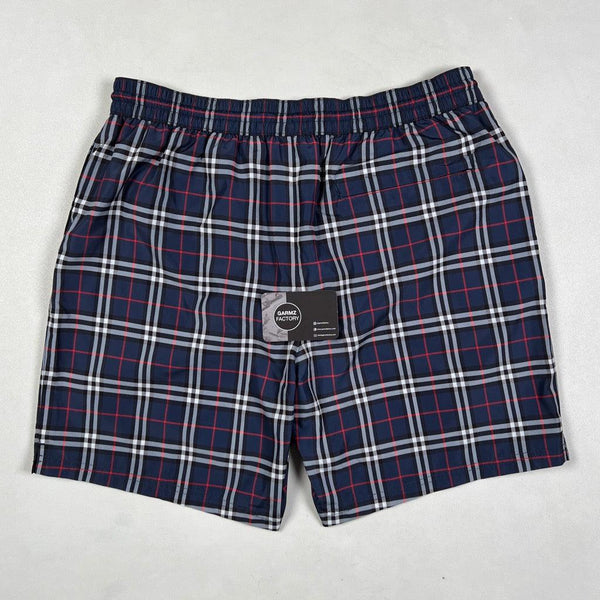 Burberry - check swim shorts blue