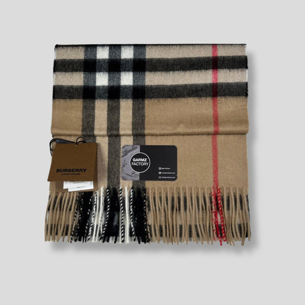 Burberry - classic check cashmere scarf  beige
