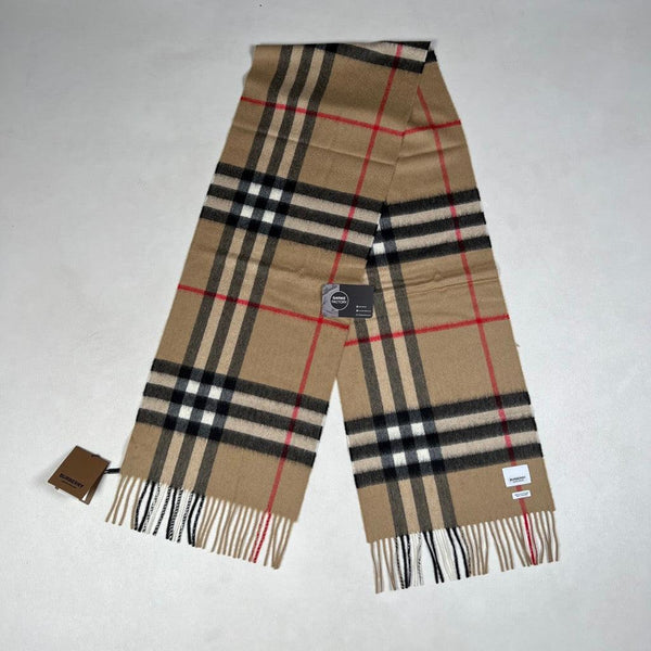 Burberry - classic check cashmere scarf beige