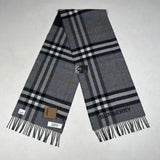 Burberry - giant check reversible scarf grey