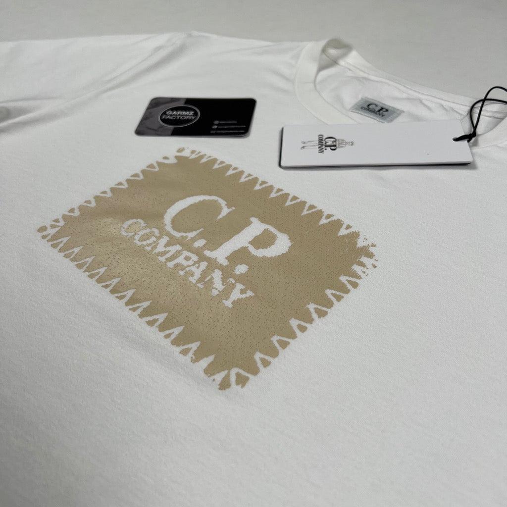 White Logo-Print Top