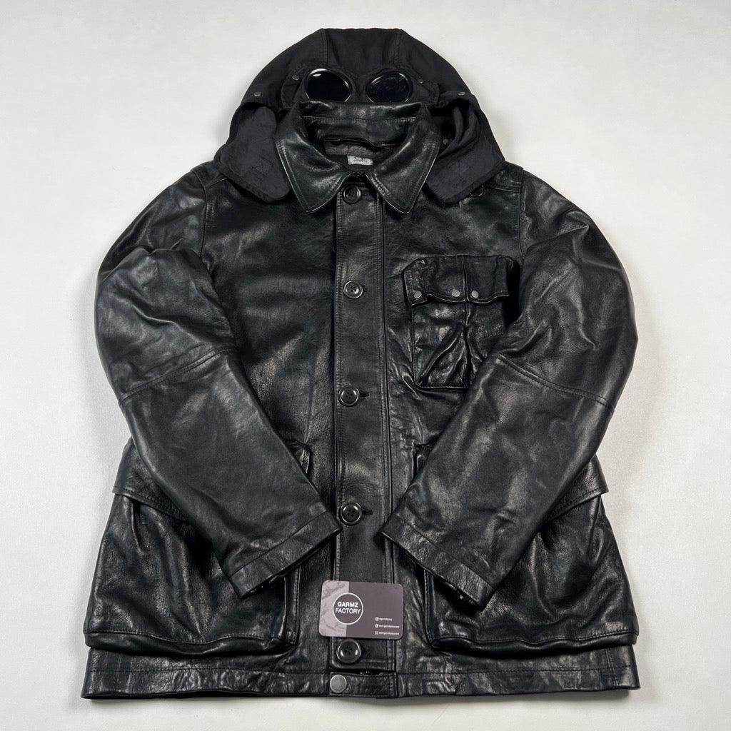 C.P. Company Leather Goggle Jacket Black – Garmz Factory C.P. Company Leather Goggle Jacket Black – Garmz Factory