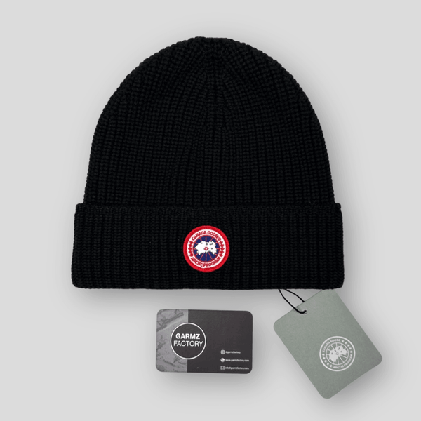 Canada Goose - Arctic Disc Ribbed Beanie Hat Black