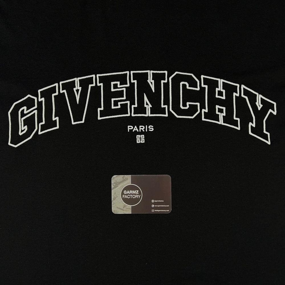 Givenchy College Embroidered Logo Cotton T-shirt Black