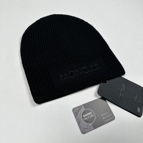 Moncler - Embroidered Logo Beanie Hat Black